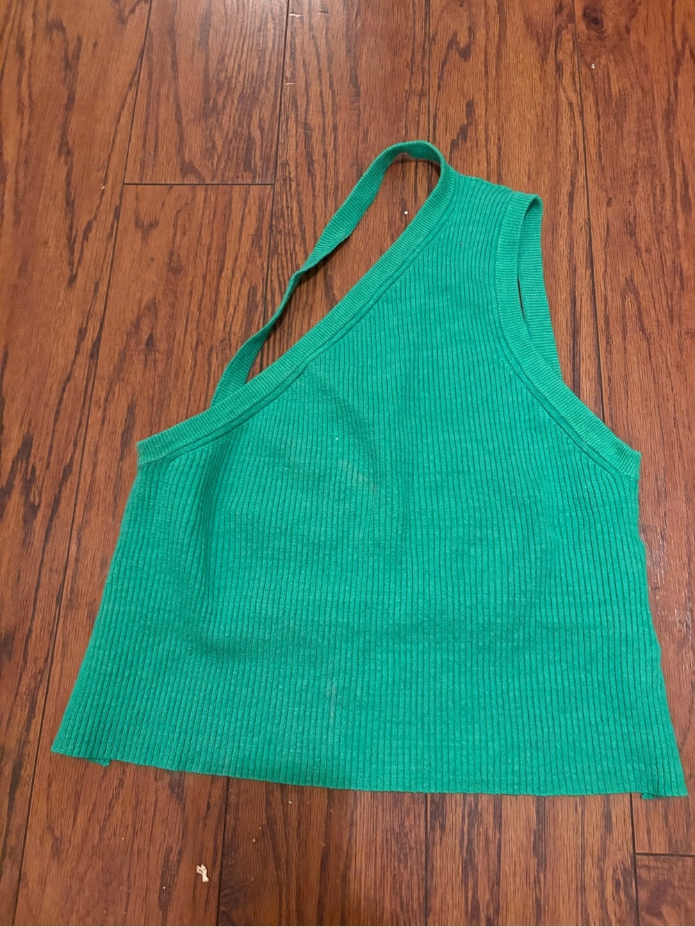 Jacquemus Emerald Ribbed One-Shoulder Tank